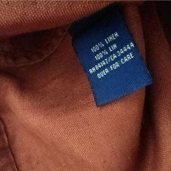 My Weekend Clothes Linen Wide Leg Pants with Relaxed Fit Orange Rust - Picture 12 of 12